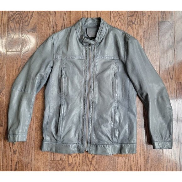 Zadig & Voltaire Other - Zadig & Voltaire Lucas Leather Moto Jacket Sz Small VCT3401H, Gray Zippered Worn